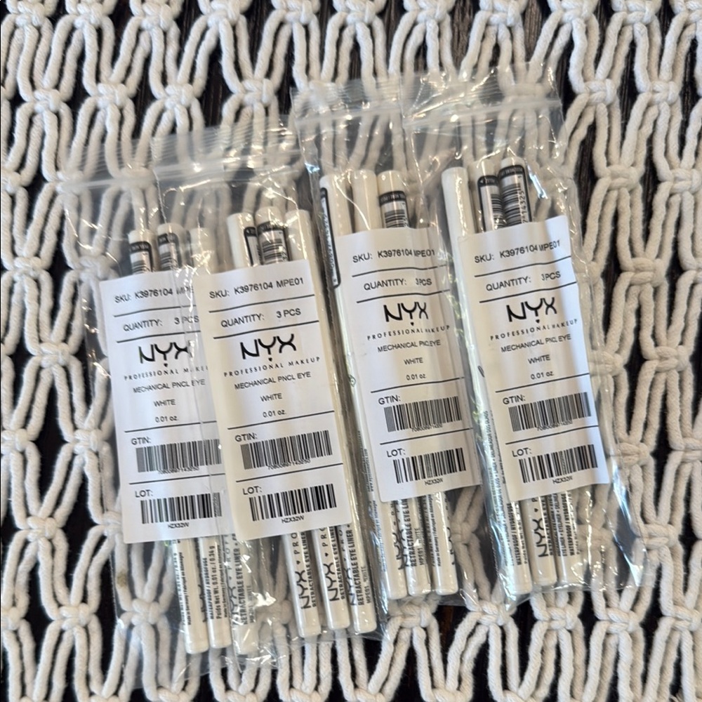 LOT of 12 NYX Professional White Gel Eyeliners - NEW with Sealed Packaging